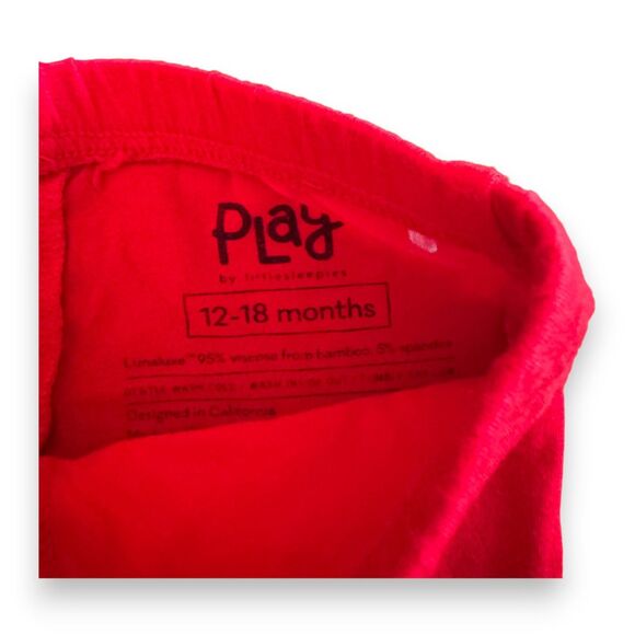 Little Sleepies Bright Red Leggings 12-18 Months - Picture 3 of 3